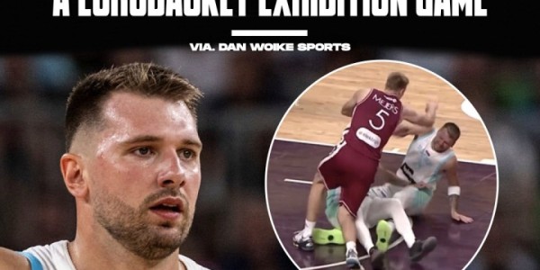 被队友压倒在地！Stein：东契奇右膝挫伤 并不严重